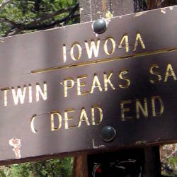 Sign: Twin Peaks Saddle