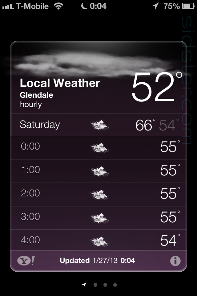 iPhone 4 Weather App demonstrating bug