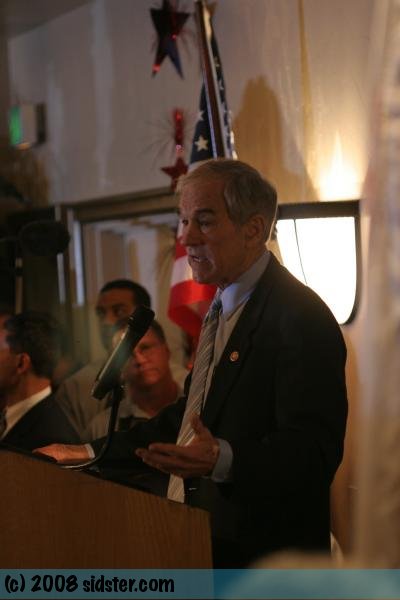 Ron Paul Speaking to His Supporters